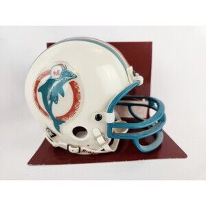 NEW Vintage Riddell Miami Dolphins Mini Football Helmet Autographs Display W/box